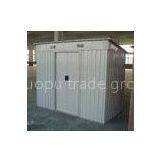 Galvanized Steel Flat Roof Garden Shed , Prefab Nature Lawn Mower / Tools Sheds