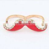 Hot Selling Popular Colorful Embed Drill Mustache Double Ring Open Finger thumbnail-1