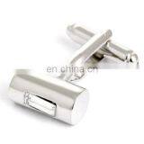 Crystal Inlaid Cylinder Fashion Brand Silver Cufflinks for Mens thumbnail-4