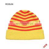 Wholesale Winter Custom Women Red Sublimation Ribbed Slouchy Visor Acrylic Caps Knit Hat Beanie