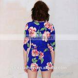 2016 BAIYIMO OEM Service Womens Floral Printed Short Sleeve Mini Jumpsuit thumbnail-3