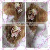 Aidocrystal Light Pink Flower Crown Boho Hair Wreath Bridal Hair Flowers Accessories thumbnail-3