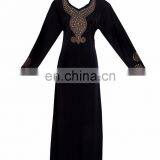 Black Color Lycra Burkha With Golden Diamond Stone Work / New Arrival in Islamic Style Abaya (dubai Abaya 2017) thumbnail-1