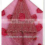 Swiss Embroidery African Double Organza Lace With Velvet thumbnail-1