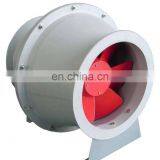 High efficiency low noise oblique flow fan