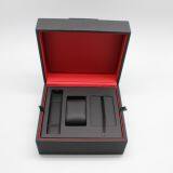 Black PU Leather Watch Box With Custom Insert for Holding Watch, Watch Strap, Warranty Card. thumbnail-3