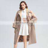 TWOTWINSTYLE Windbreaker For Women Turtleneck Long Sleeve Sashes Large Size Loose Casual Elegant thumbnail-3
