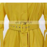 LAITE D2150 Autumn Women Causal Dresses Ladies Solid Color Short Sleeve Casual Dress With Belt thumbnail-3