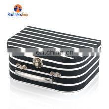 Custom matte black cardboard suitcase box with handle