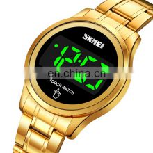 skmei 1737 gold led women watches ladies stainless steel watch