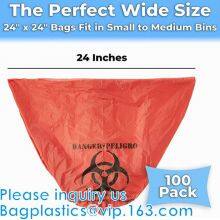 Biohazard Disposal Bags With Warning Label/Sterilization Indicator Lab Can Liners Labeling Biohazardous Trash Safely thumbnail-5