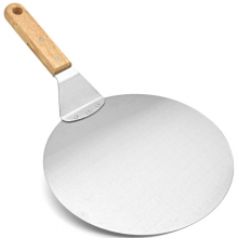 Factory Stainless Steel 430 Pizza Tools Oak Wood Handle Pizza Plate 10/12 Inch Pizza Peel for Baking thumbnail-2