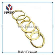 Manufacture Quality Metal Iron Stainless Steel Light Golden Flat Split Key Rings Ring thumbnail-3
