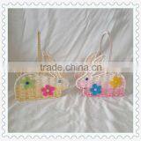 Beautiful Easter Rabbit Shape Paper Rope Weaving Animal Shape Baskets With Handle thumbnail-1