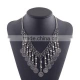 Pretty exaggeration hollow out COINS tassel necklace restoring ancient women pendants