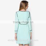 Women Jersey Long Sleeve Fashionable High Quality Ladies Western Dress Design D281 thumbnail-3