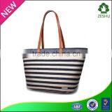 2016 Fashion Stripe Canvas Designer Handbag Ladies Leisure Bag Wholesale thumbnail-1