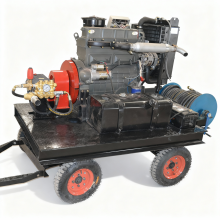 85Lpm Large Sewer Drainage Pipe Cleaning Machine 41kw Diesel Engine Power High Pressure Sewerage Cleaning Equipment