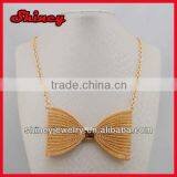 Gold Metal Tie Know Necklace,fashion Cute Girls Gold Knot Necklace thumbnail-1