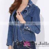 2016 Fashion Collar Butterflies Small Suit Design Denim Jacket For Women LD-054 thumbnail-2