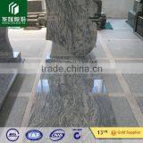 Stone Carving Flower and Crosscolor Monument Slab Shanxi Black Absolut Tombstone Cheap Granite thumbnail-1