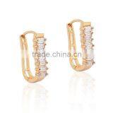 High Quality Fashionable Women Accessories 24k Gold Plated CZ Stones Hoop Earring thumbnail-2
