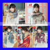 Tassel Striped Mohair Women Winter Scarf thumbnail-1