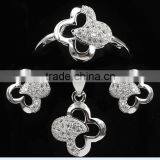 925 Silver Jewelry Set Zircon Jewelry Set Flower Shape Design Micro Pave Setting