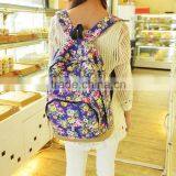 Vintage Retro Rose Floral Printing Backpack Women's Canvas Travel Backpack for Teenage Girls Rucksack thumbnail-6
