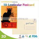 2015 High quality custom 3d lenticular postcard, beautiful 3d postcard