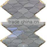 New Grey Polished Finish Marble Mosaic With Wave Edges