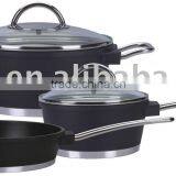 5pcs Cast Aluminium Cookware Set With S/S Wire Handle