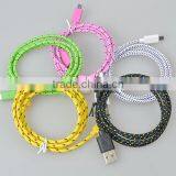 1m Round Braided Textile Electrical usb Cable/Wire/Pulley Cord 2 wires