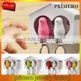 New Bird Nest Wall Hook Holder Couple Sparrow Keyring Keychain Birdhouse Gadget
