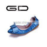 High Quality Navy Flat Shoes Ladies Soft Pump Flat Shoes for Ladies Fancy Folding Women Shoes thumbnail-3