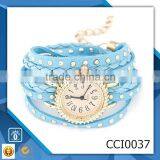 China Cheap Women Watch With Round Dial Real Leather Watchband CCI0037 thumbnail-1