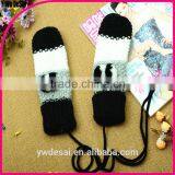 Hot Sale Long Style Cycling Gloves Ladies Hang-neck Girl Gloves Knitting thumbnail-2