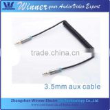 3.5mm plug to 3.5mm plug Retractable audio cable M/M / 3.5mm spring wire cable