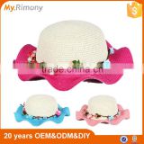 Customized Promotioanl Girl Lady Beach Sun Visor Hat Wide Brim Straw Hat