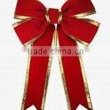 HOT SALE 24 inch Giant Outdoor Red with Gold Edge Trim Christams Holiday 3d Structural Velvet bow