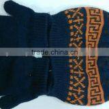 Simple Acrylic Winter Kids Knitted Hat and Glove Set