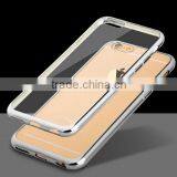 Luxury Ultra Slim Gold Plating Crystal Clear Tpu Case for Iphone 6 Transparent Soft Phone Bag Cover thumbnail-2