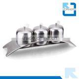 3 Pieces of 304 Stainless Steel Spice and Sugar Jars Set Wholesale