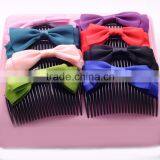 S>>>> Fashion Kids Girls Cute Plastic Hair Combs 8 Colors Chiffon Bow Hair Pins Combs/ thumbnail-6