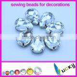 Wholesale sewing beads rhinestones crystal with metal claw settings for decorations