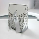 Wedding favor box-silver Ribbon favor box