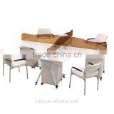 PT-C0407 Office Workstation for 4 People With 12mm Tempered Glass Partition Glass Top With 3-drawer Cabinet thumbnail-1