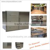 Stainless BBQ Island Drawer And Door Combo