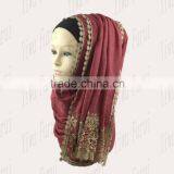 Fashion Graceful Wholesale New Style Lace Charming Shawl Wrap Viscose Shimmer Hijab Glitter Scarf thumbnail-2