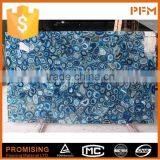 China Wholesale Grade A Ocean Blue Semi Precious Gemstone Agate Stone Slabs thumbnail-1